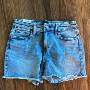 Joe Fresh Women's Light Blue Frayed Jean Shorts